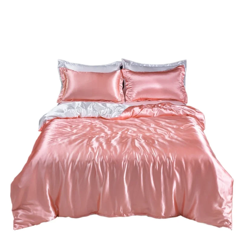 Satin Pillowcase Silk - Nordic Satin Silk Bedding Set with