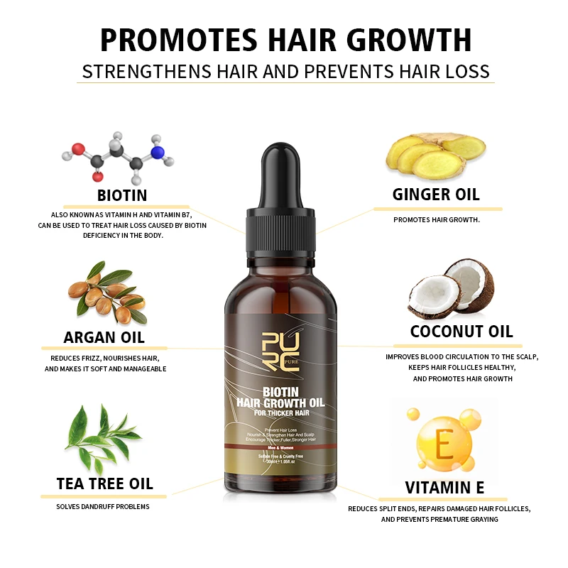 PURC Biotin Hair Oil Hair Grow - Argan Oil Treatment recension och pris