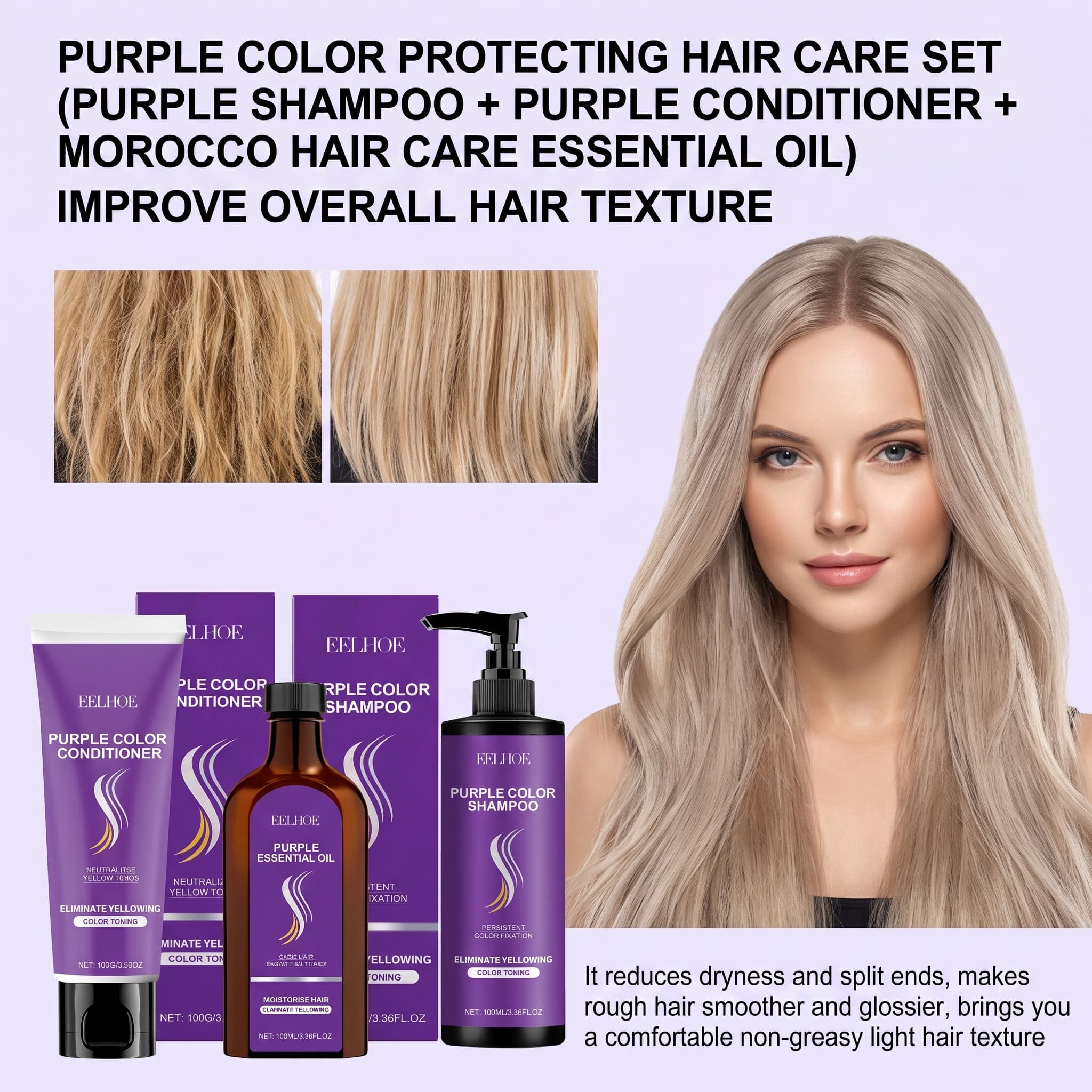 Purple Shampoo Set With Condit - Hair Care Color recension och pris