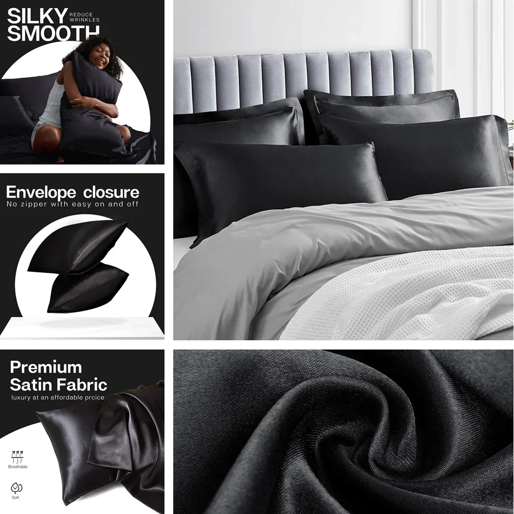 2 Pack Satin Pillowcase for Ha - Satin Pillowcase Silk recension och pris