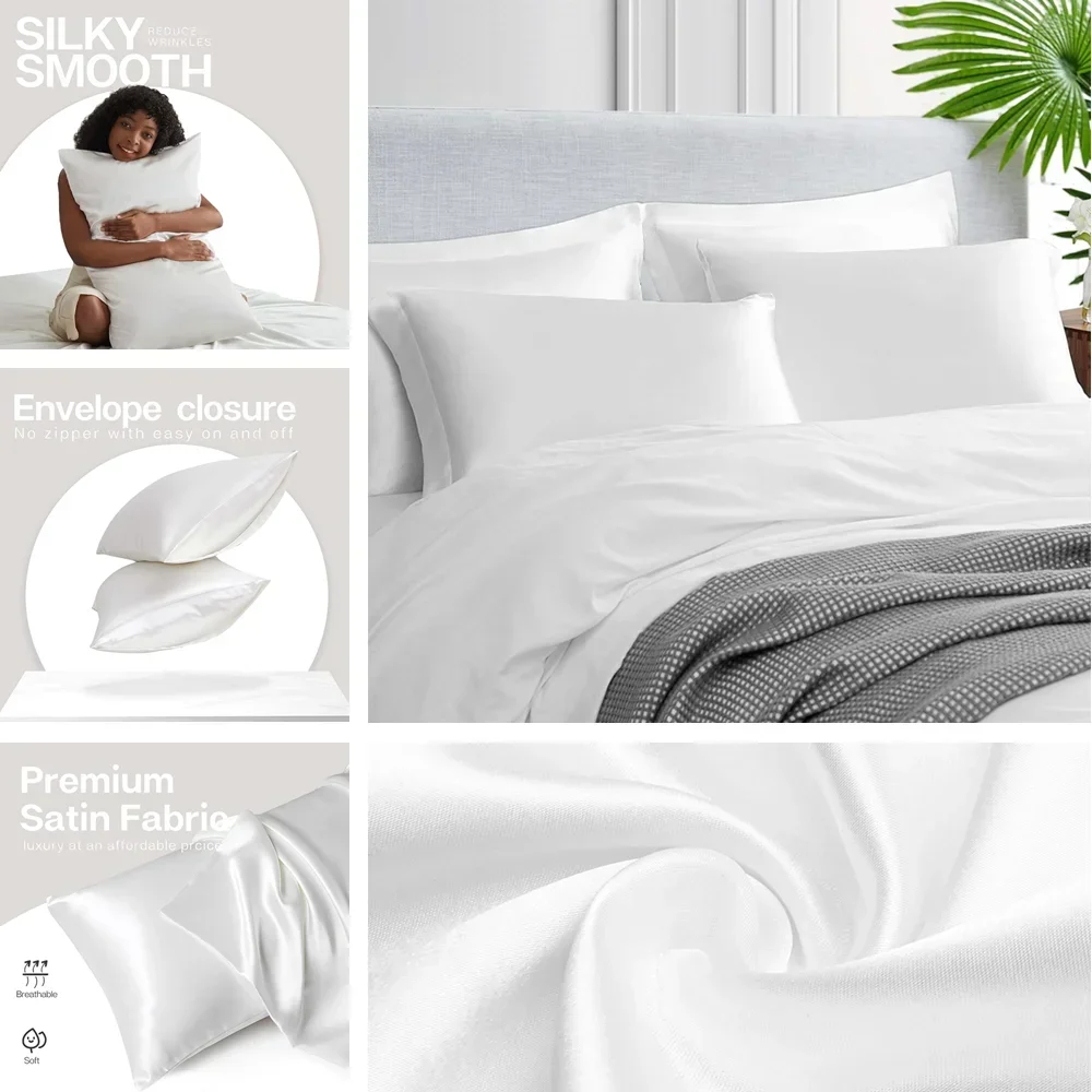 2 Pack Satin Pillowcase for Ha - Satin Pillowcase Silk recension och pris