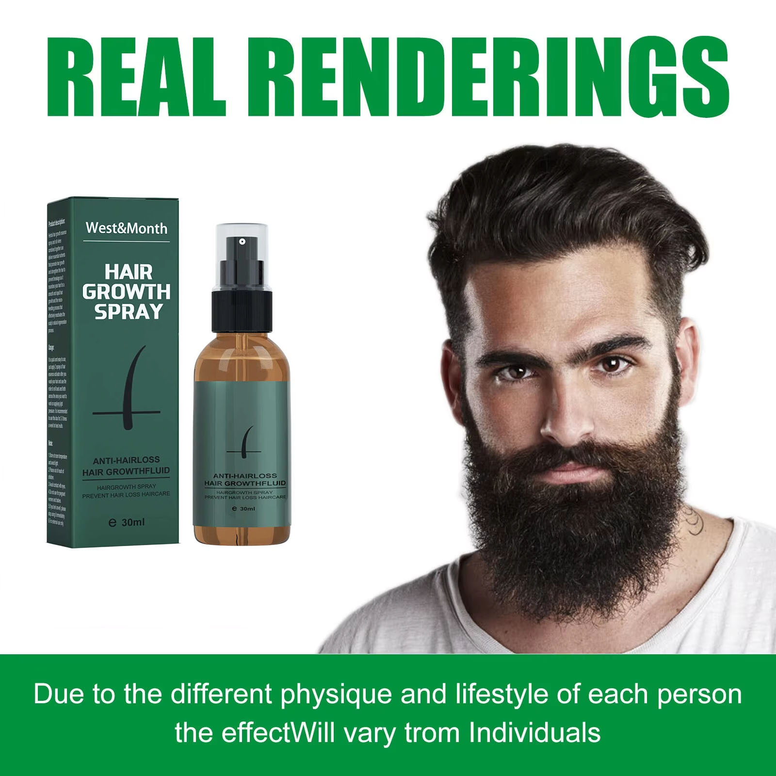 Natural Men Beard Growth Rolle - Hair Care Essence Oil Spray recension och pris