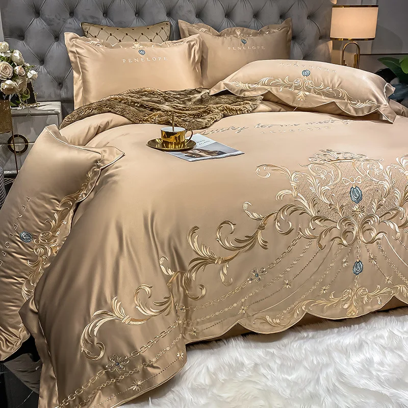 European-Style Bed Sheet Four- - Satin Pillowcase Silk recension och pris