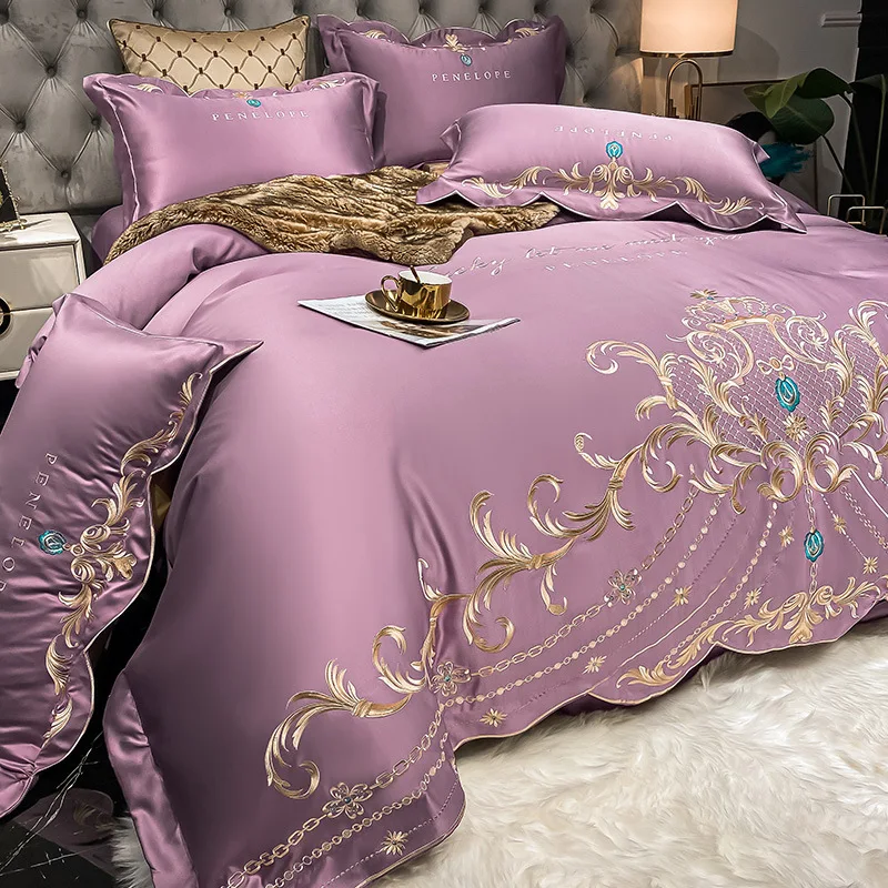 European-Style Bed Sheet Four- - Satin Pillowcase Silk recension och pris