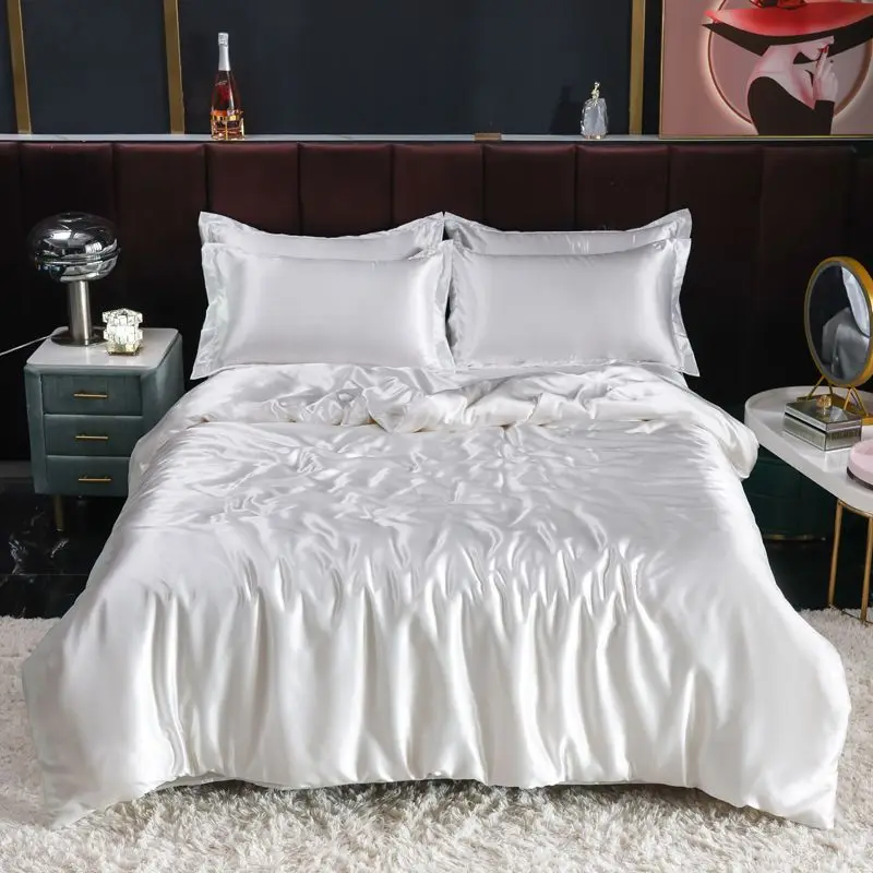 Nordic Satin Silk Bedding Set  - Satin Pillowcase Silk recension och pris