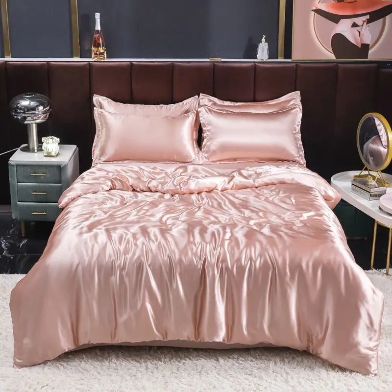 Nordic Satin Silk Bedding Set  - Satin Pillowcase Silk recension och pris