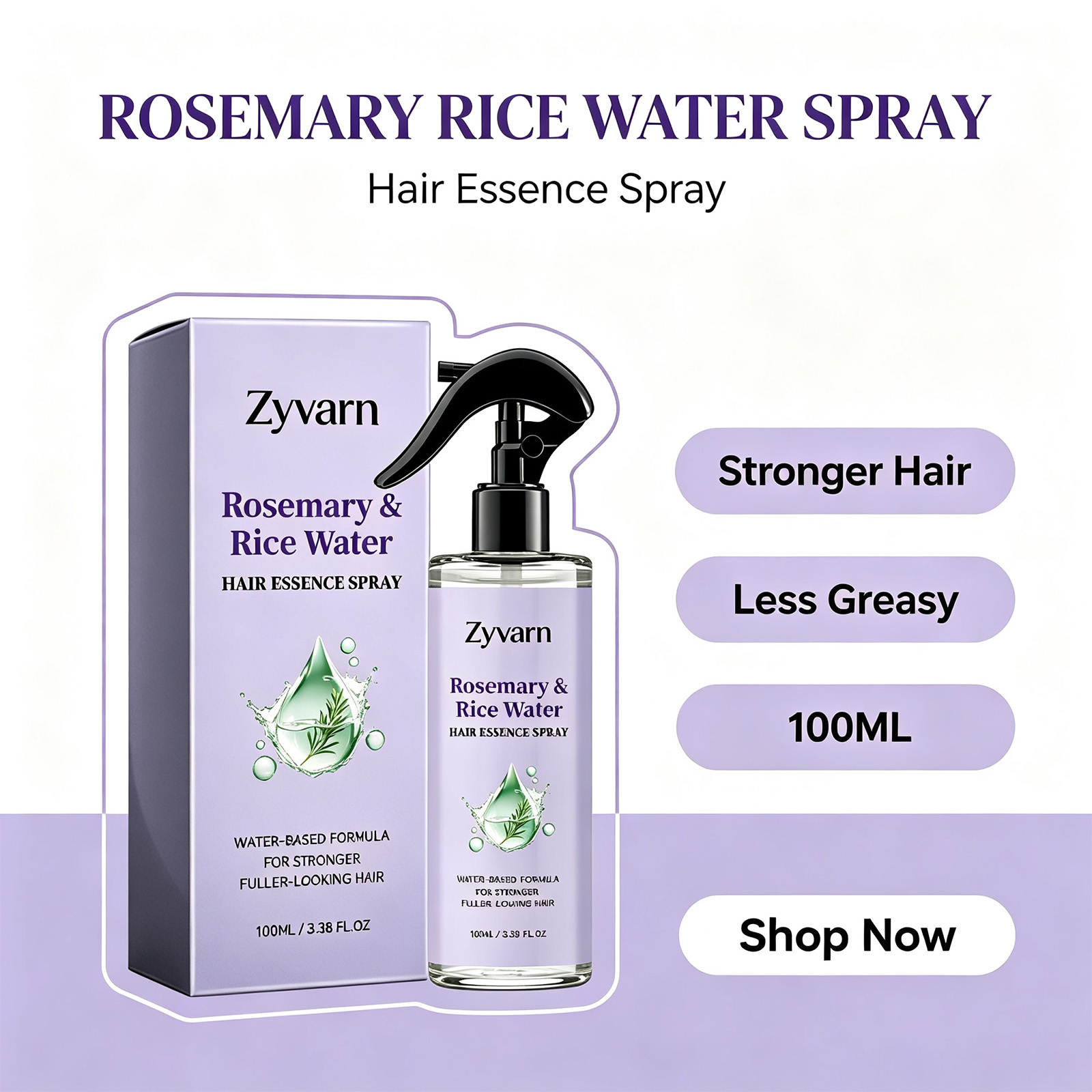 Rosemary Rice Water Hair Spray - Hair Care Essence Oil Spray recension och pris