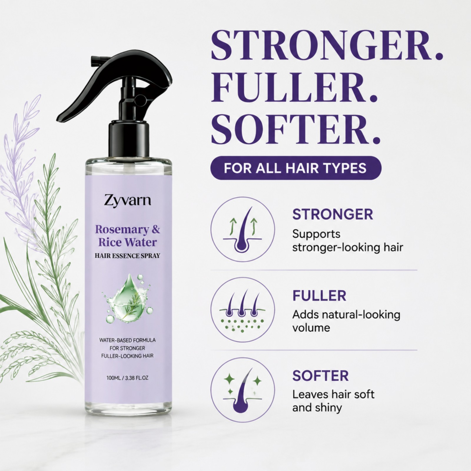 Rosemary Rice Water Hair Spray - Hair Care Essence Oil Spray recension och pris