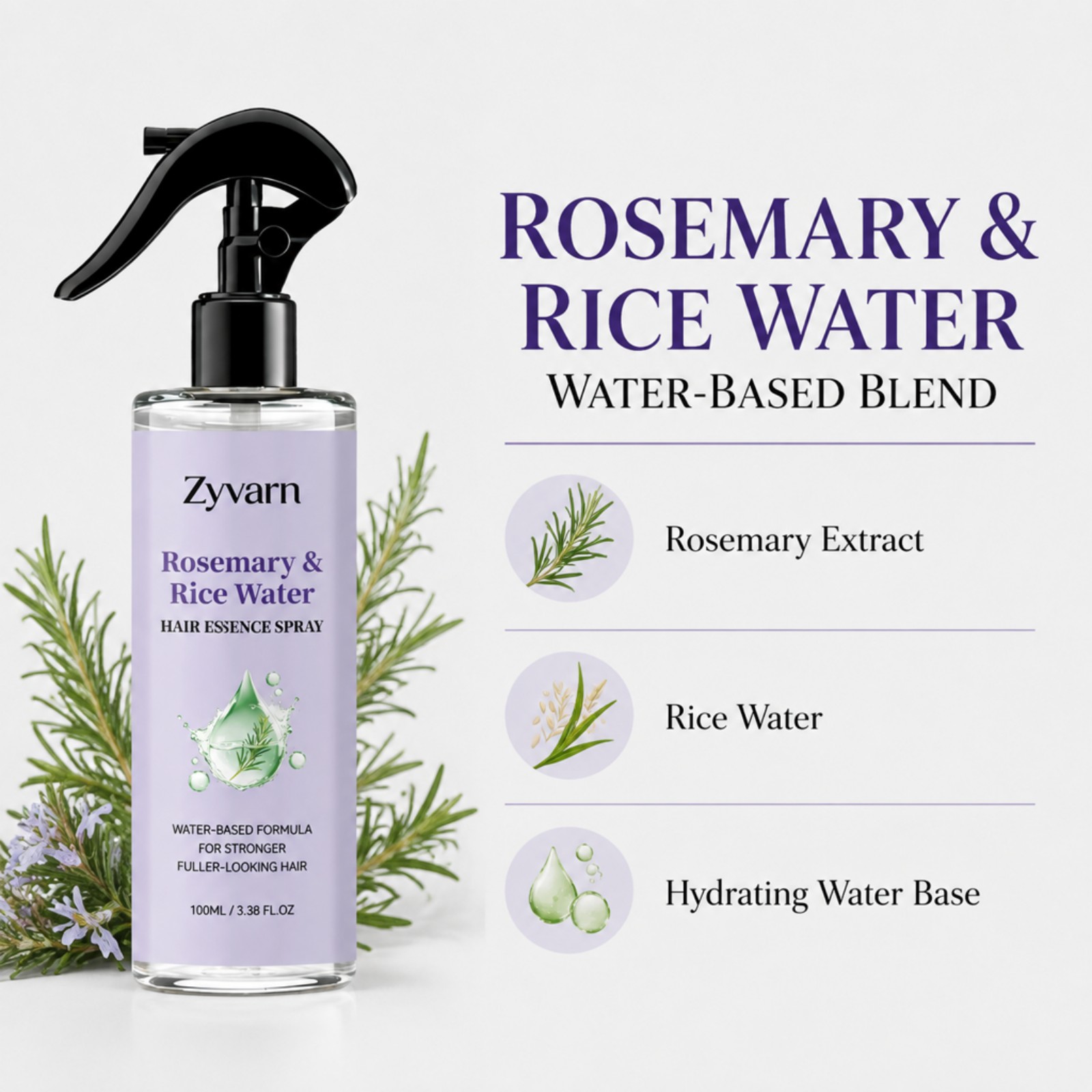 Rosemary Rice Water Hair Spray - Hair Care Essence Oil Spray recension och pris