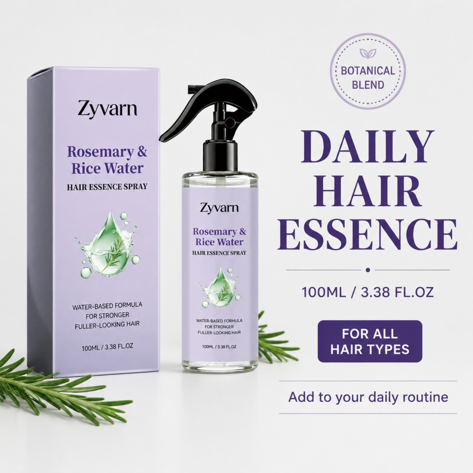 Rosemary Rice Water Hair Spray - Hair Care Essence Oil Spray recension och pris