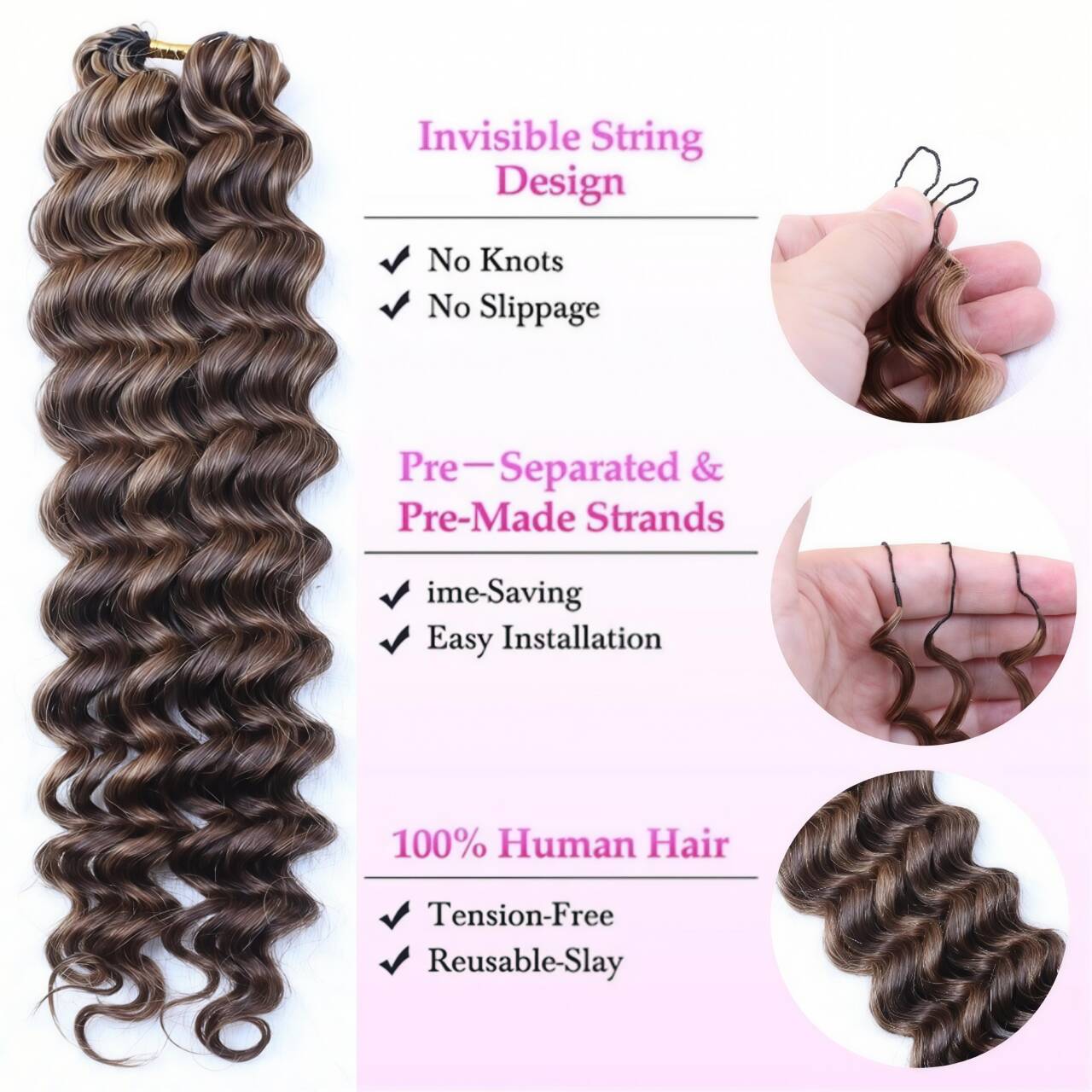 4/27Deep Wave Invisible Knots  - Hair Care Color recension och pris