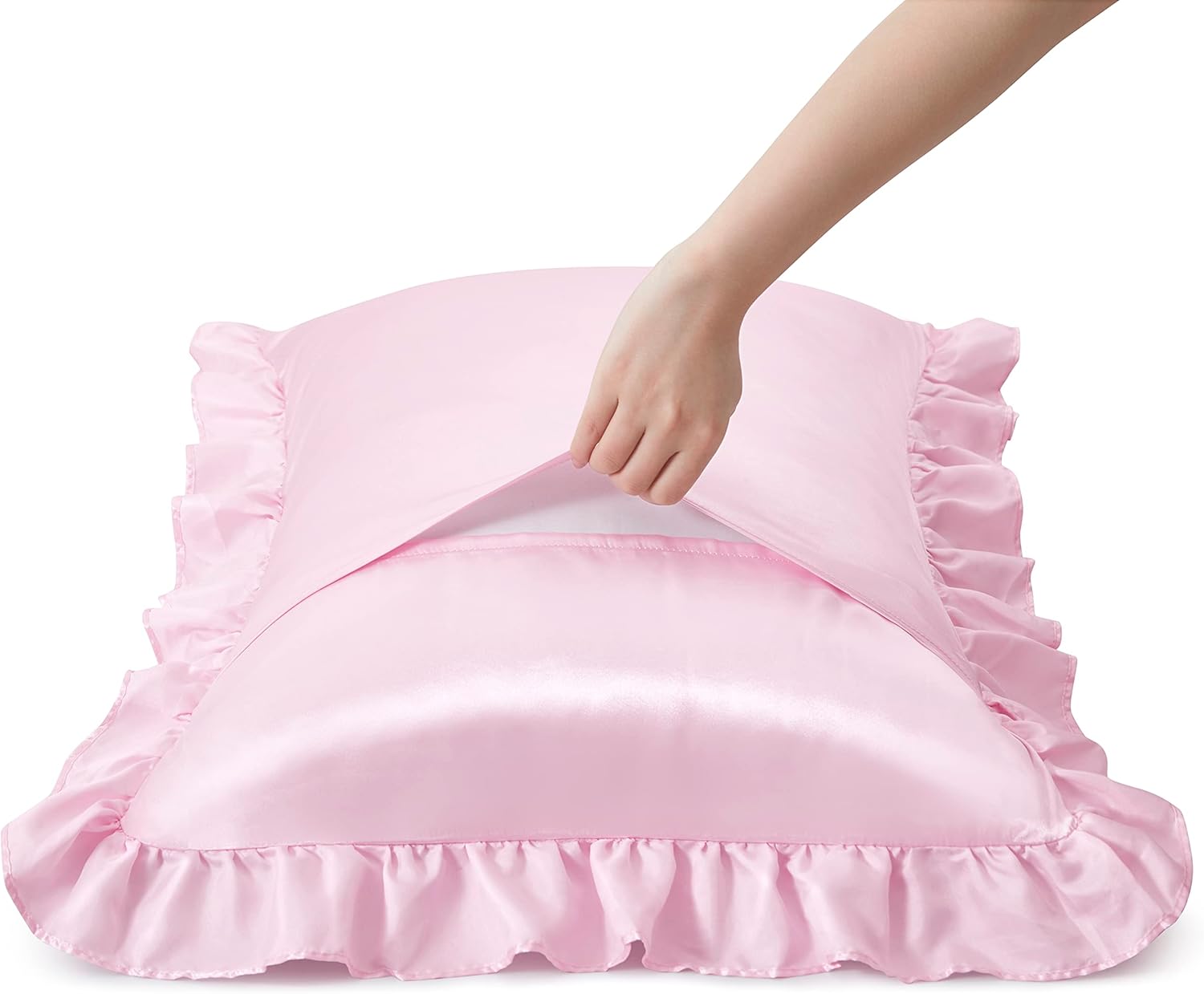 2Pcs Satin Ruffled Pillow Case - Satin Pillowcase Silk recension och pris