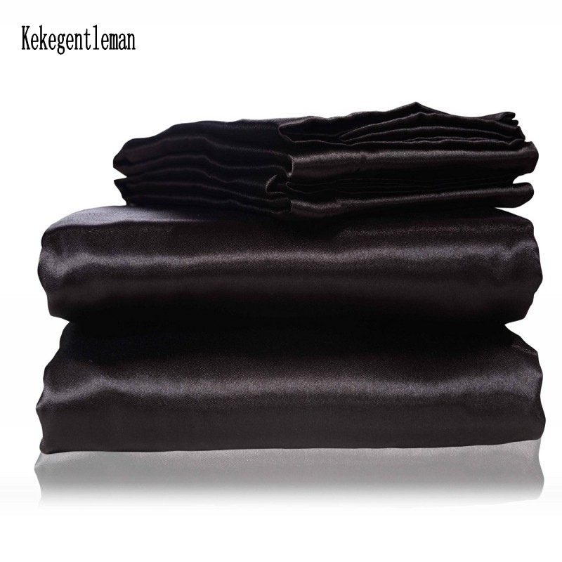 Satin Black Bedding Set With D - Satin Pillowcase Silk recension och pris